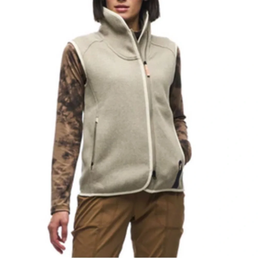 Indyeva Paleto III Vest Polartec Fleece in Tan Size L Large Cabincore Cozy Style